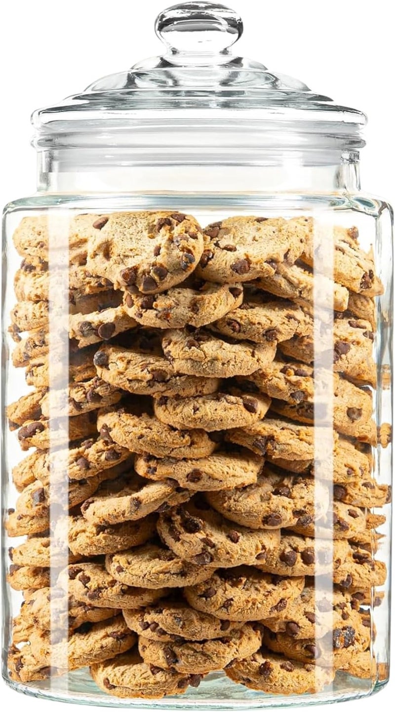 kitchentoolz 1.5 Gallon Glass Cookie Jar - Tall Food Storage Container with Airtight Lid - Large Kitchen Canister for Sugar, Flour, Dog Treat, Candy, Biscotti & Apothecary - Pack of 1 - Image 1